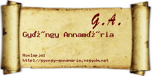 Gyöngy Annamária névjegykártya